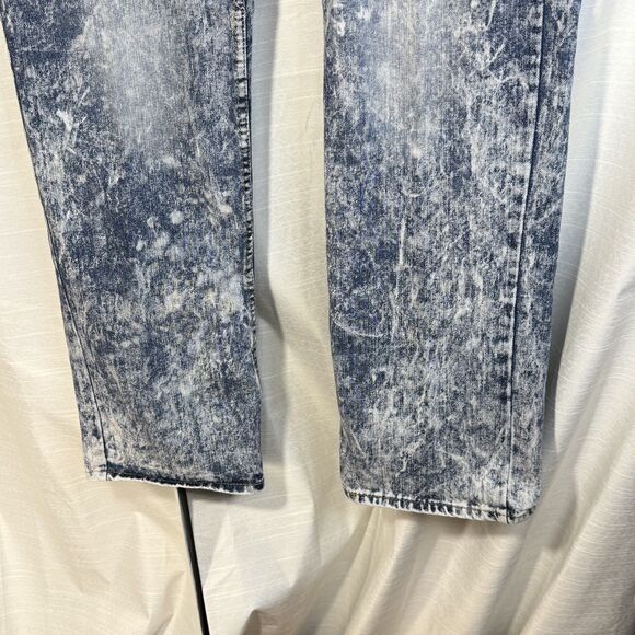 Thrill Denim Jeans Pants Mens Blue Acid Wash Distressed as 42/33 measures 44/33 - Picture 8 of 9